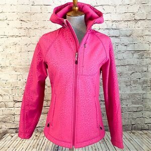 Kirkland Pink Soft Shell Fleece Lined Wind Resitant Hooded Full Zip Jacket Small